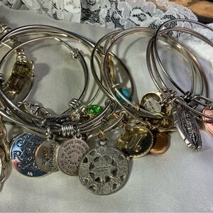 LOT OF 20 Alex & ANI AND STYLE CHARM BRACELETS SILVER TONE